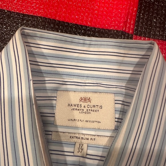 Hawes & Curtis LS shirt
Size 17 x 37
Luxury 2 Ply 100% Cotton 
Extra Slim Fit - Picture 4 of 5